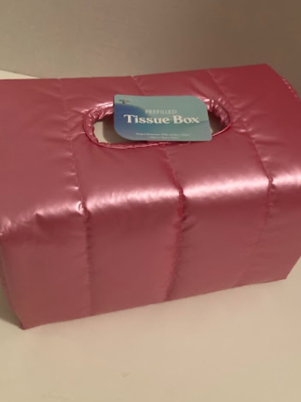 Pink Puffer Quilted Tissue Box